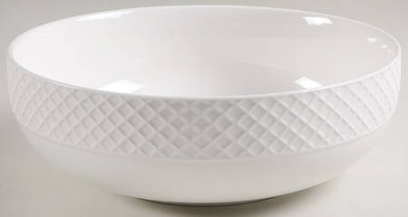 Trellis White 10" Round Serving Bowl