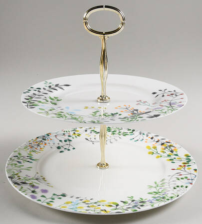 Tivoli Garden 6 5/8"-10"  2 Tiered Serving Tray (Dp, Sp) HC