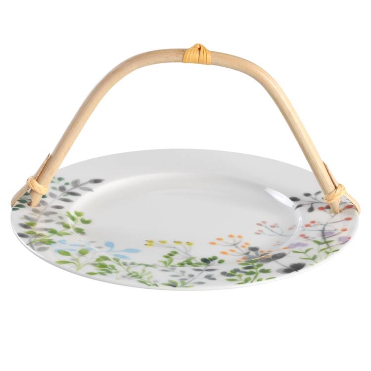 Tivoli Garden 5 3/8"-5 5/8" Bamboo Handled Serving Plate  HC