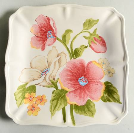 Pompous Poppy Square Salad Plate