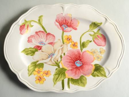 Pompous Poppy 14" Oval Serving Platter