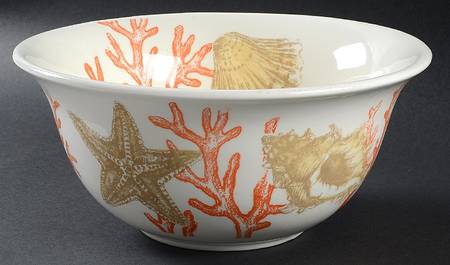 Coral Garland 9" Round Serving Bowl
