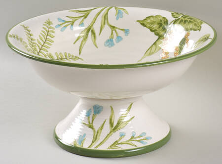 Palm and Fern 10" Footed Bowl