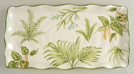 Palm and Fern 17" Rectangular Serving Platter