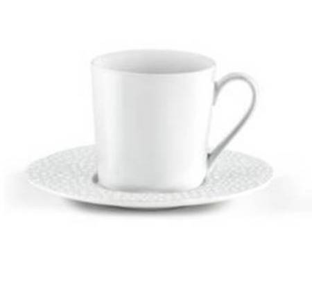 Baghera White Flat Cup & Saucer Set