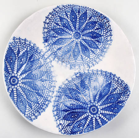Daniela Blue 13" Chop Plate (Round Platter)
