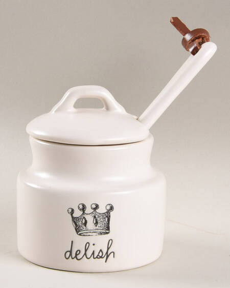 Crown Honey Pot with Lid and Spoon/Dipper by Magenta