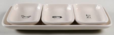 Kitchen Icon (Set of 3 Motif) Rectangular Dish & 13" Tray