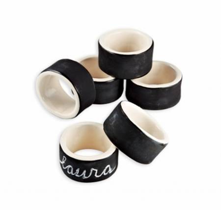 Chalkboard Napkin Ring - Set of 6
