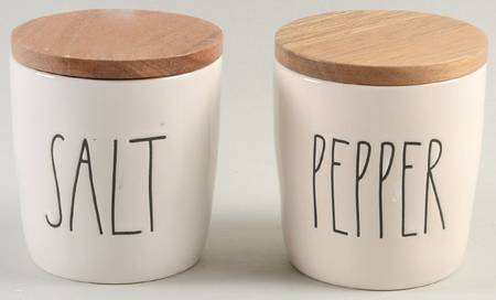 Farmhouse Salt & Pepper Cellar Set with Lids