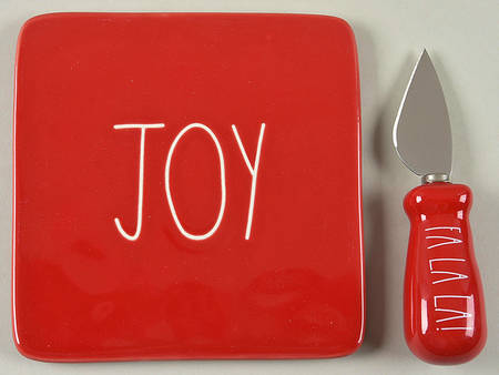 Farmhouse Holiday Cheese Tray & Knife Set