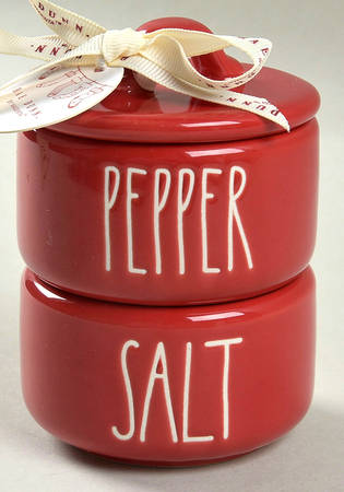 Farmhouse Stacking Salt & Pepper Cellar Set with Lid