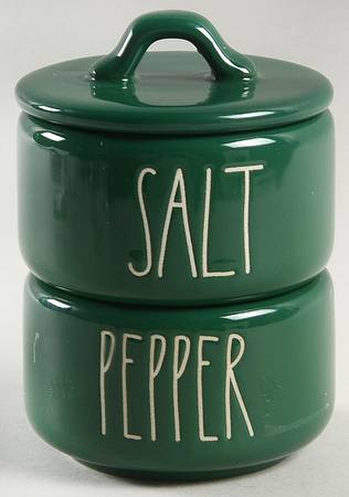 Farmhouse Stacking Salt & Pepper Cellar Set with Lid