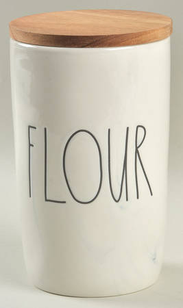 Farmhouse Flour Canister & Wood Lid