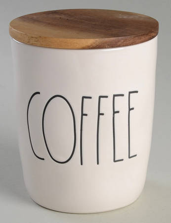 Farmhouse Coffee Canister & Wood Lid
