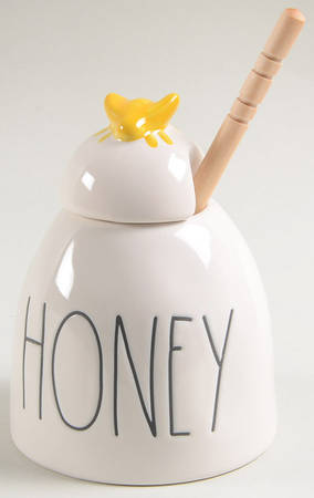 Farmhouse Honey Pot with Lid and Spoon/Dipper