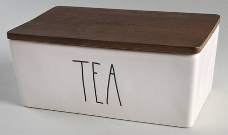 Farmhouse Tea Box with Wood Lid