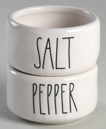 Farmhouse Stacking Salt & Pepper Cellar Set No Lid