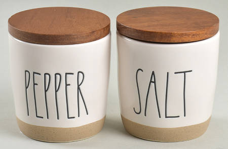 Farmhouse Salt & Pepper Cellar Set w/Lids