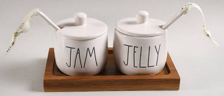 Farmhouse Jam/Jelly Set & Wood Stand