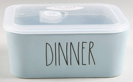 Farmhouse Rectangular Bowl & Vented Plastic Lid