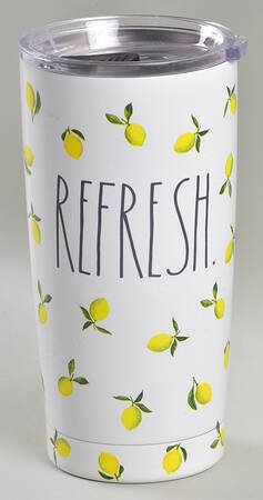 Farmhouse Metal Highball Tumbler W/Plastic Lid
