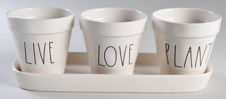 Farmhouse 1 Pc (3 Pots,1 Tray) Planter Set