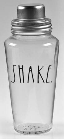 Farmhouse Glass Cocktail Shaker & Metal Lid w/Strainer