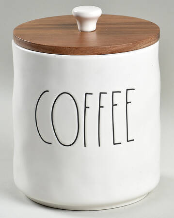 Farmhouse Coffee Canister & Wood Lid