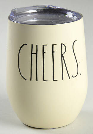 Farmhouse Metal Wine Tumbler & Plastic Lid