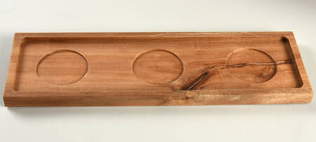 Farmhouse Wood Tray for 3 Pc Tidbit Dish Set