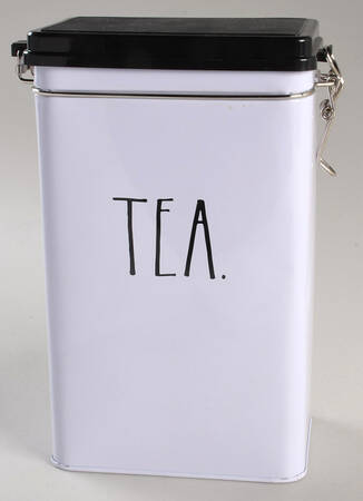 Farmhouse Tea Storage Tin with Hinged Lid