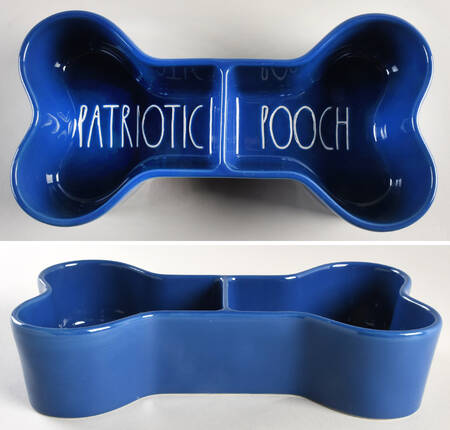 Farmhouse Divided Figural Dog Bowl