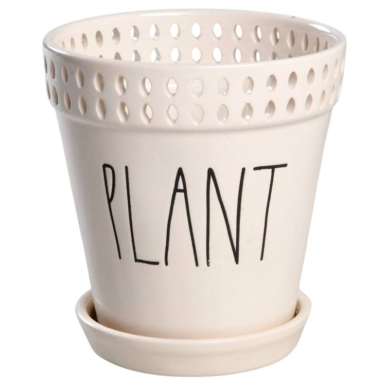 Farmhouse 5" Planter W/Attached Underplate