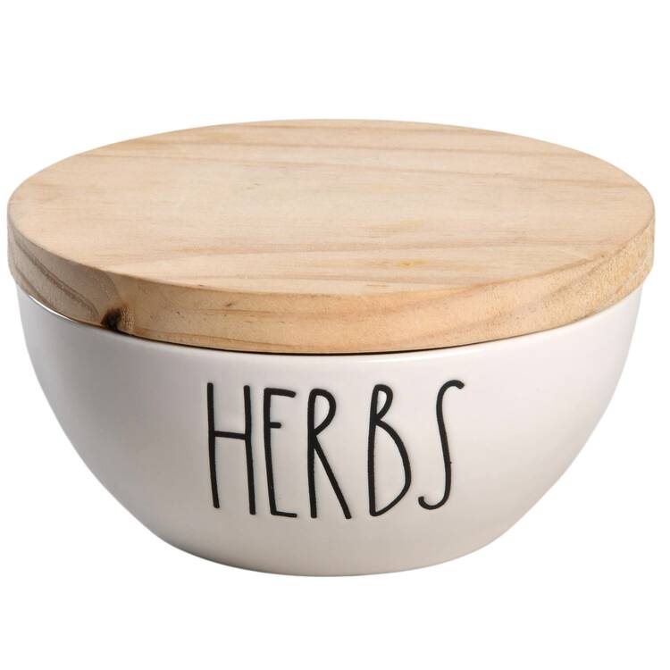 Farmhouse Spice Cellar/Pinch Bowl & Wood Lid