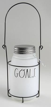 Farmhouse Glass Jar LED Light & Metal Holder