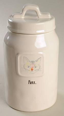 Meow and Purr Cat Medium Canister & Lid