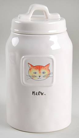 Meow and Purr Cat Medium Canister & Lid