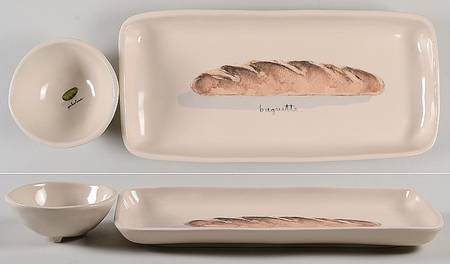 Rae Dunn Kitchenware Bread Tray & Olive Dish