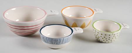 Rae Dunn Kitchenware Measuring Cup Set (1 Cup,1/2 Cup,1/3 Cup,1/4 Cup)