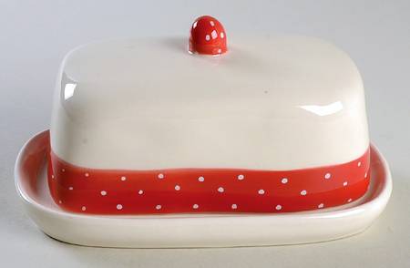 Polka Dot Band and Type Print 1/4 Lb Covered Butter