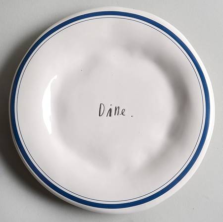 Blue Line and Stem Print Appetizer Plate