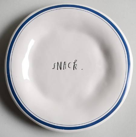 Blue Line and Stem Print Appetizer Plate