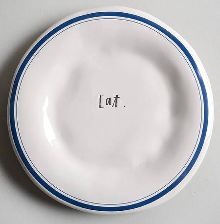 Blue Line and Stem Print Appetizer Plate