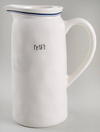 Blue Line and Stem Print 48 Oz Pitcher