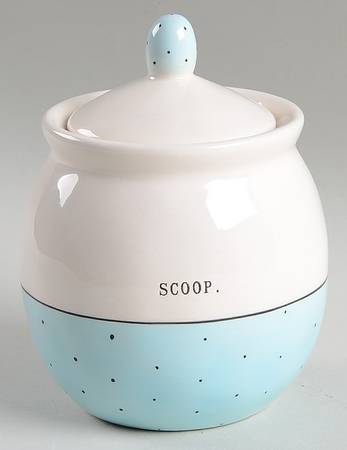Polka Dot Band and Type Print Sugar Bowl & Lid
