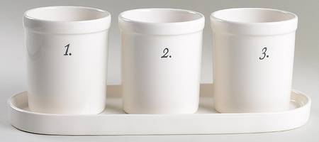 Numbers Flatware Caddy (3 Motif Holders & Tray)