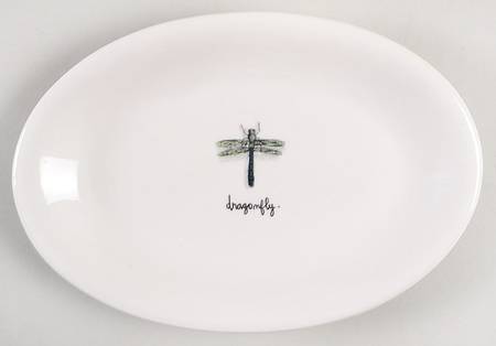 Garden Insects (Script) 8" Oval Plate
