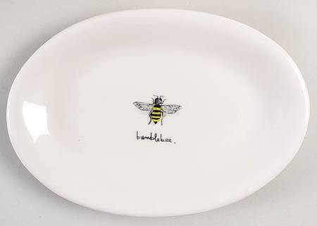 Garden Insects (Script) 8" Oval Plate