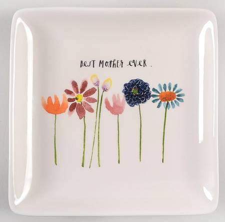 Bloom Flowers Square Salad Plate